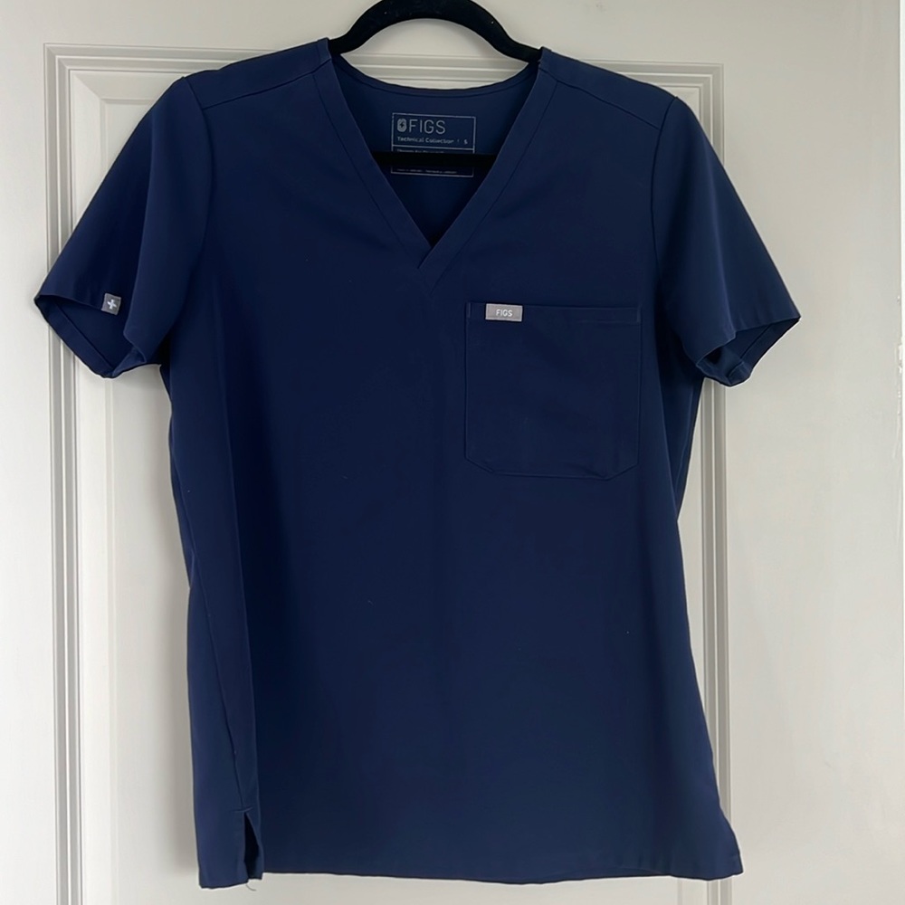Navy Figs Scrub Top